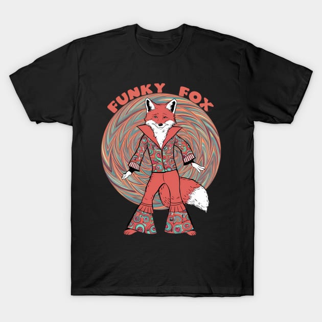 Cool disco dancer funky fox T-Shirt by Spaceboyishere